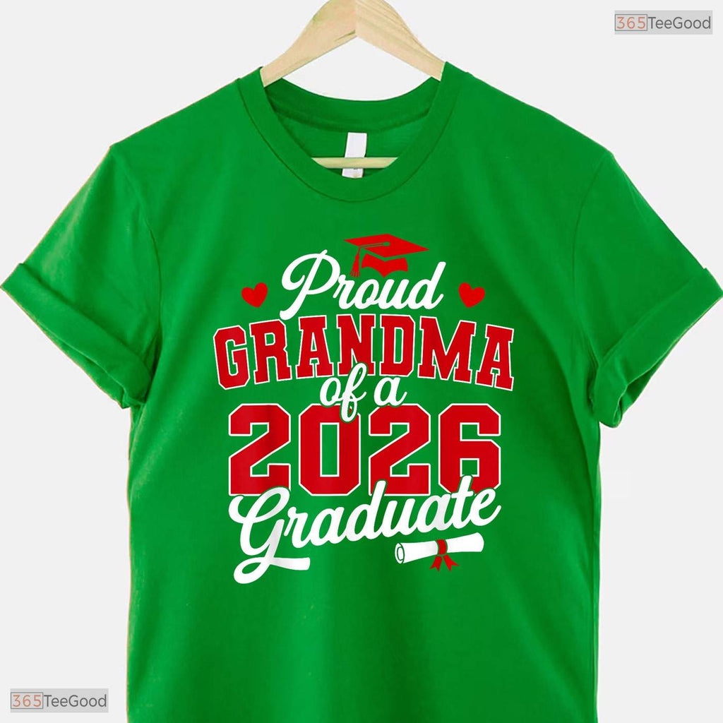 Proud Grandma Of A 2026 Graduate High School Senior Commemorative Family Party T-Shirt