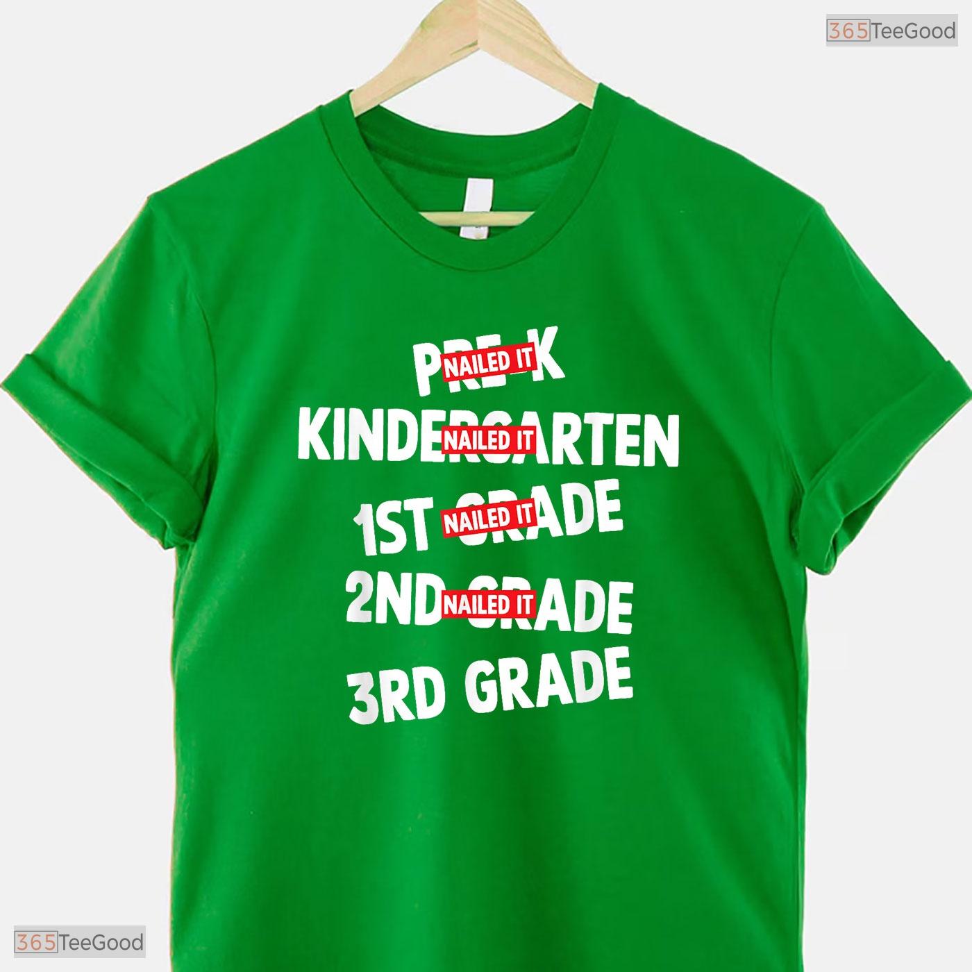 Awesome Goodbye 2nd Grade Nailed It Graduation Hello 3rd Grade Kids T-Shirt