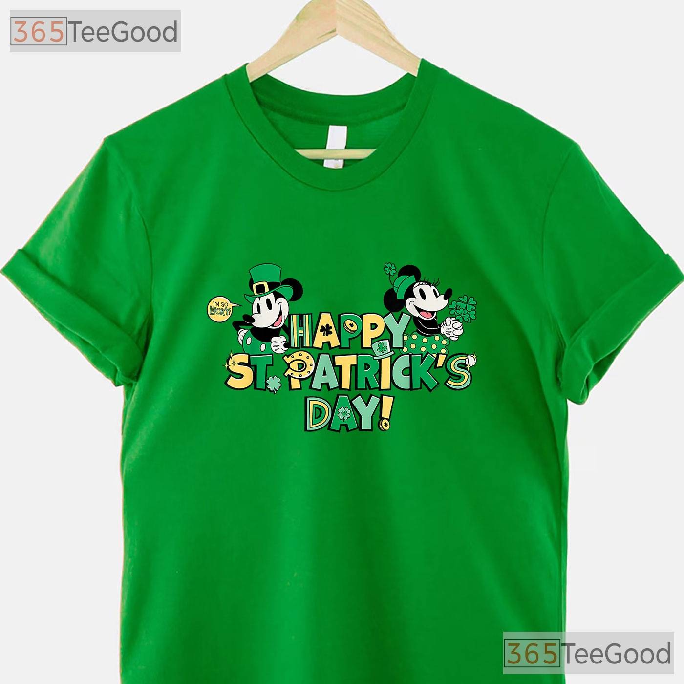 Vintage Disney Mickey - Minnie St Patricks Day T-Shirt Retro Couple Tee