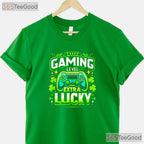 Gamer St Patricks Day T-Shirt Video Game Controller Boys Kids Funny Tee
