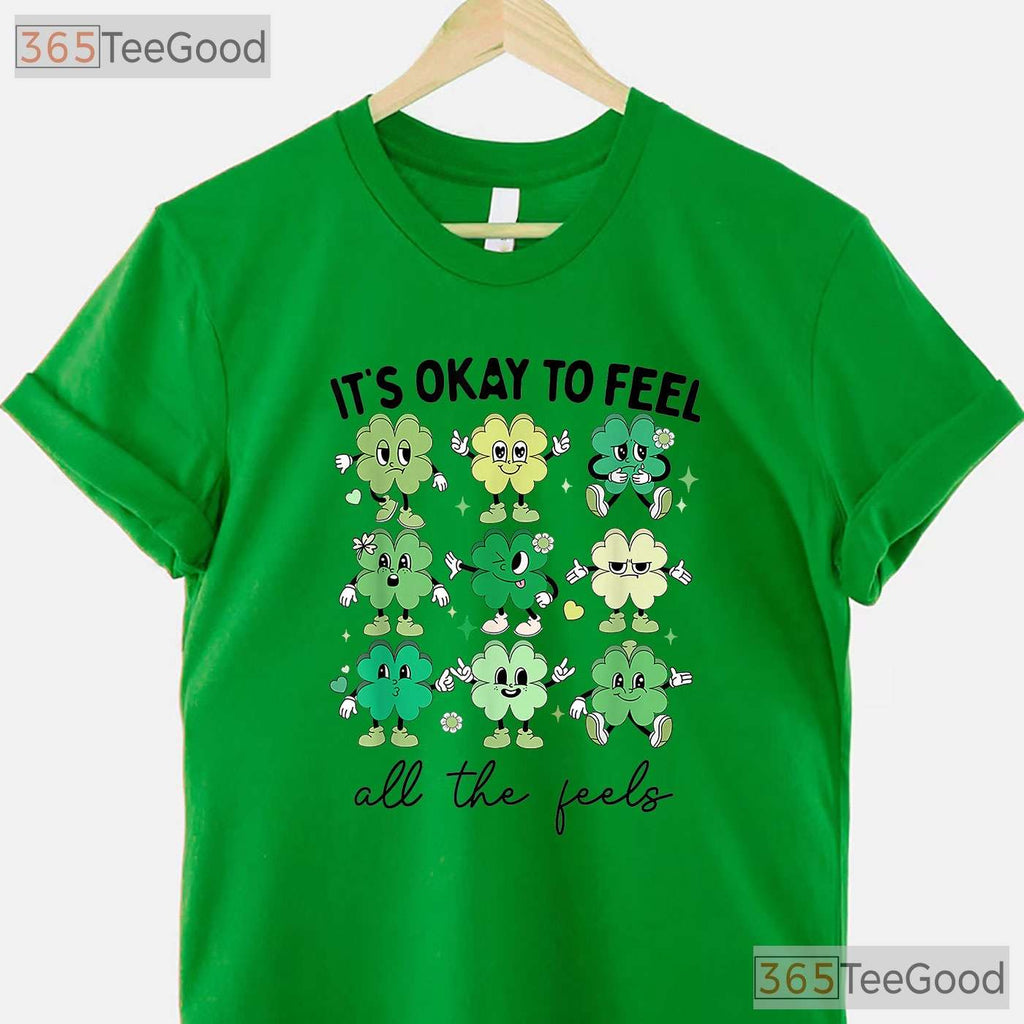 Its Okay To Feel All The Feels SPED St Patricks Day T-Shirt Teacher Tee