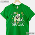 Just A Little Pinch Nurse St Patricks Day T-Shirt Funny Syringe Irish RN Tee