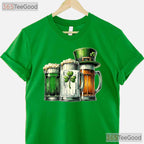 Irish Beer Ireland Flag St Patricks Day T-Shirt Vintage Distressed Pub Tee