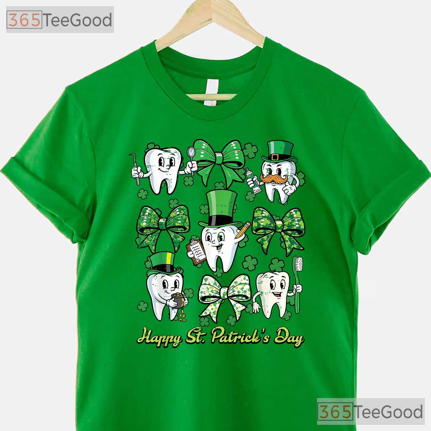 Dentist Tooth Happy St Patricks Day T-Shirt Dental Hygenist Assistant Crew