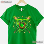 Baseball Ice Cream St Patricks Day T-Shirt Funny Sports Player Boys Tee