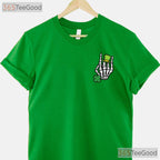 Skeleton Hand Rock On St Patricks Day T-Shirt Funny Music Lover Men Gift