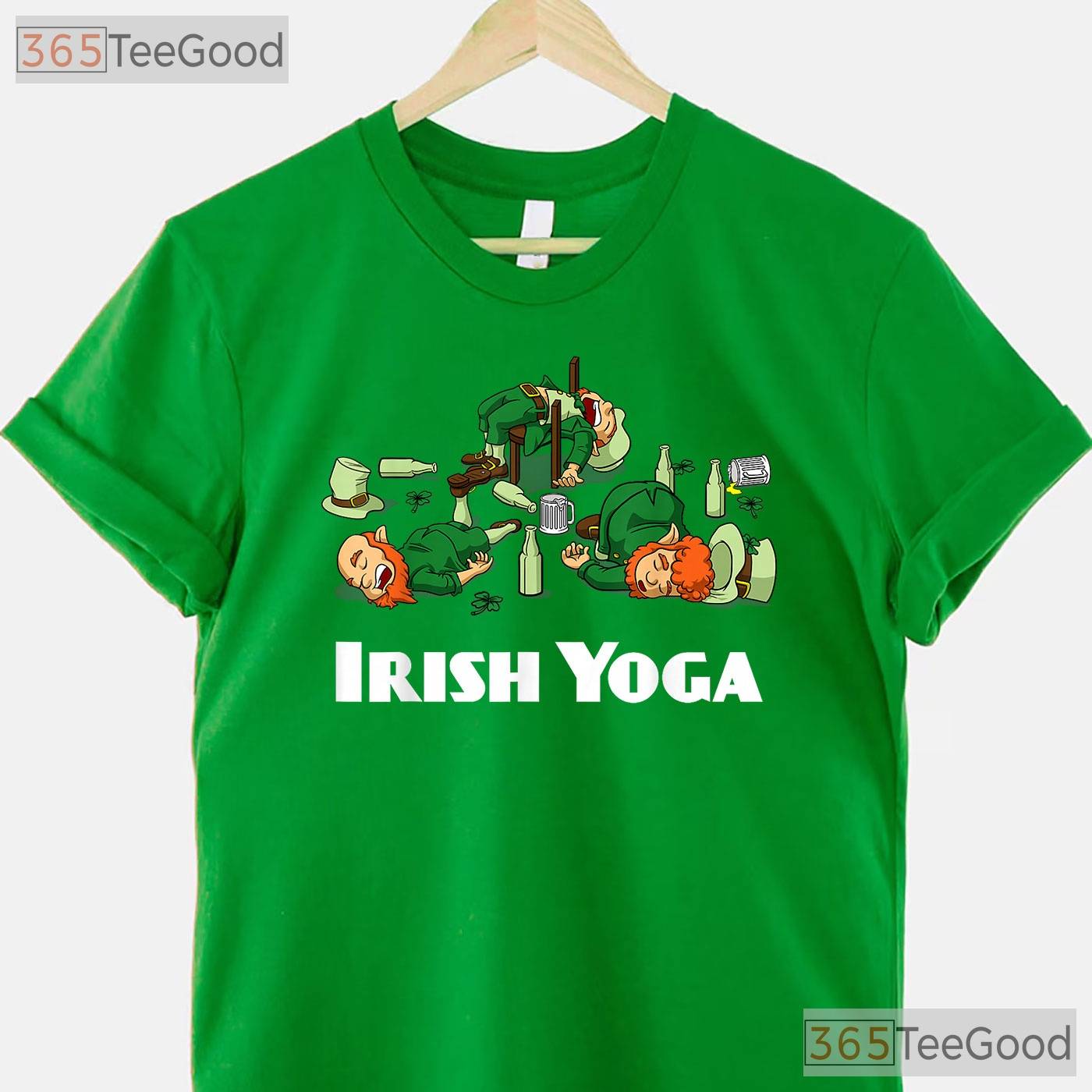 Irish Yoga Funny St Patricks Day T-Shirt Drinking Drunk Leprechaun Gift