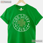 One Lucky Dad Shamrock St Patricks Day T-Shirt Funny Irish Papa Gift Tee