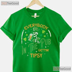 Inside Everybody Is Irish St Patricks Day T-Shirt Skeleton X Ray Men Tee