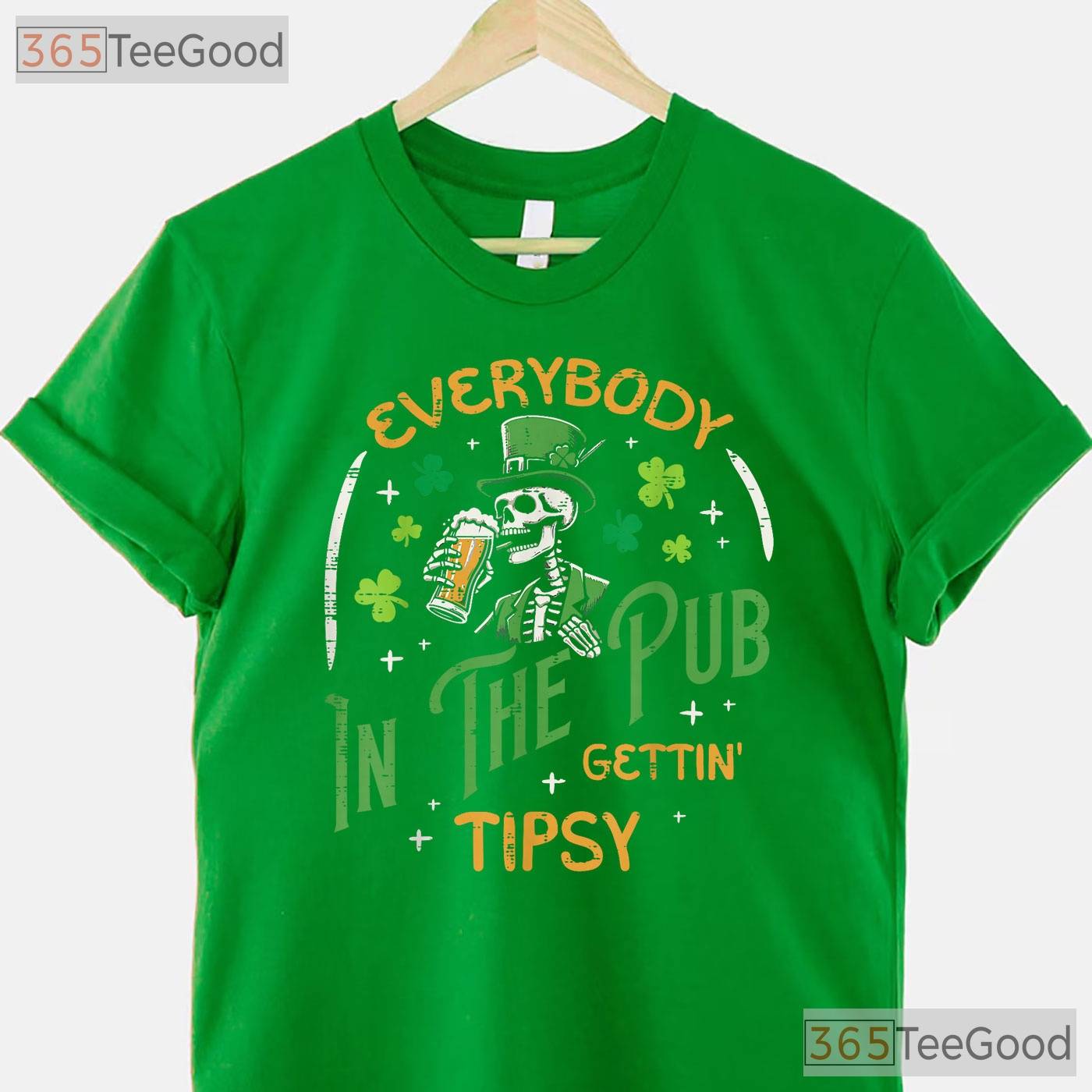 Inside Everybody Is Irish St Patricks Day T-Shirt Skeleton X Ray Men Tee
