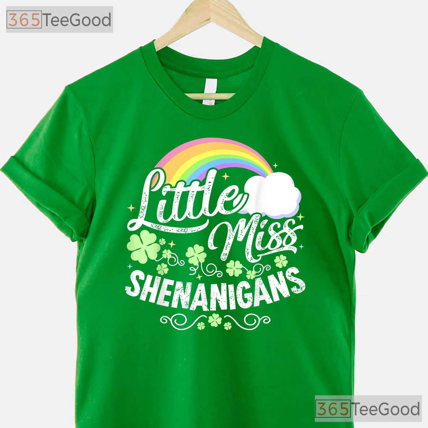 Little Miss Shenanigans St Patricks Day T-Shirt Cute Retro Toddler Girl Tee