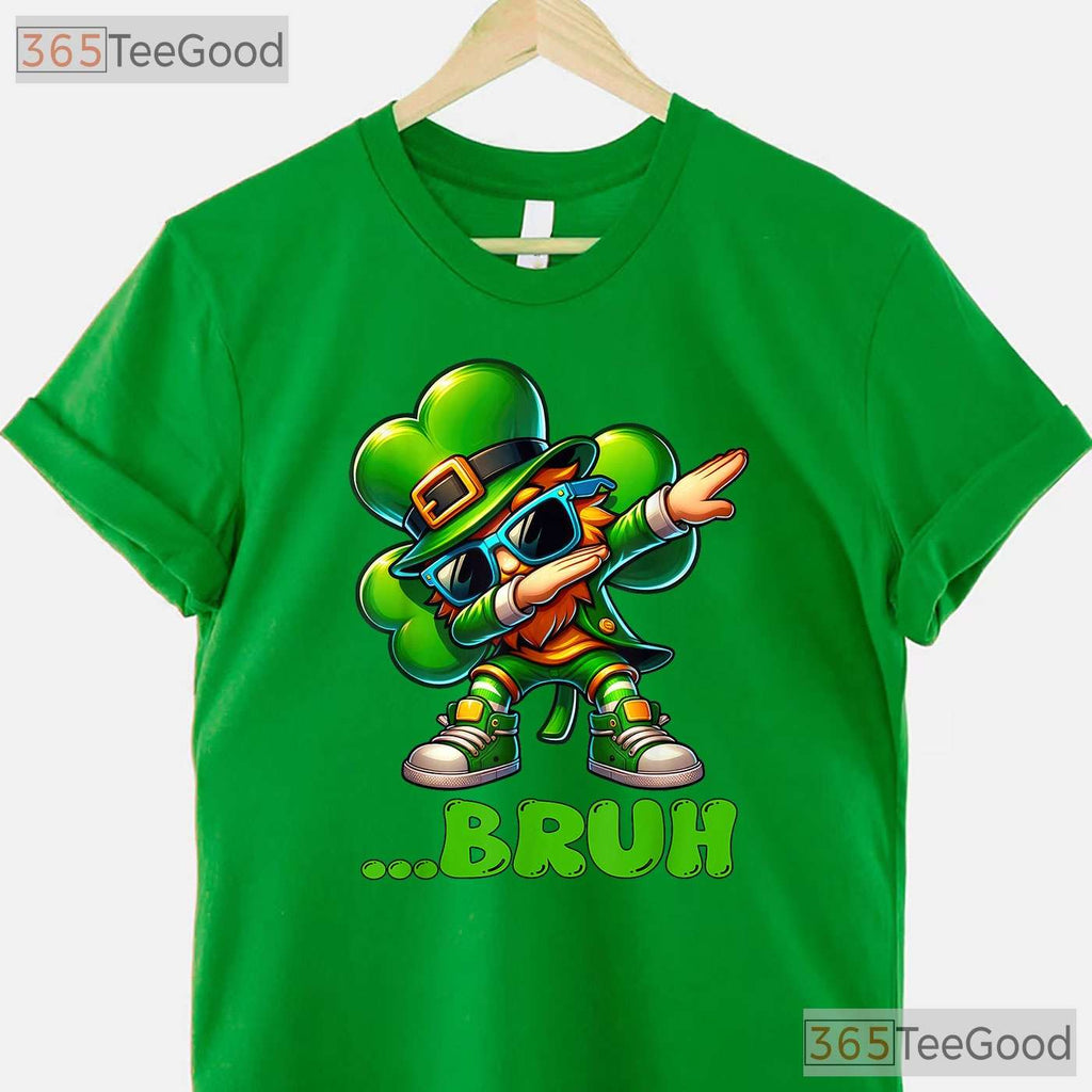 Bruh Dab Leprechaun St Patricks Day T-Shirt Dabbing Boys Kids Funny Gift