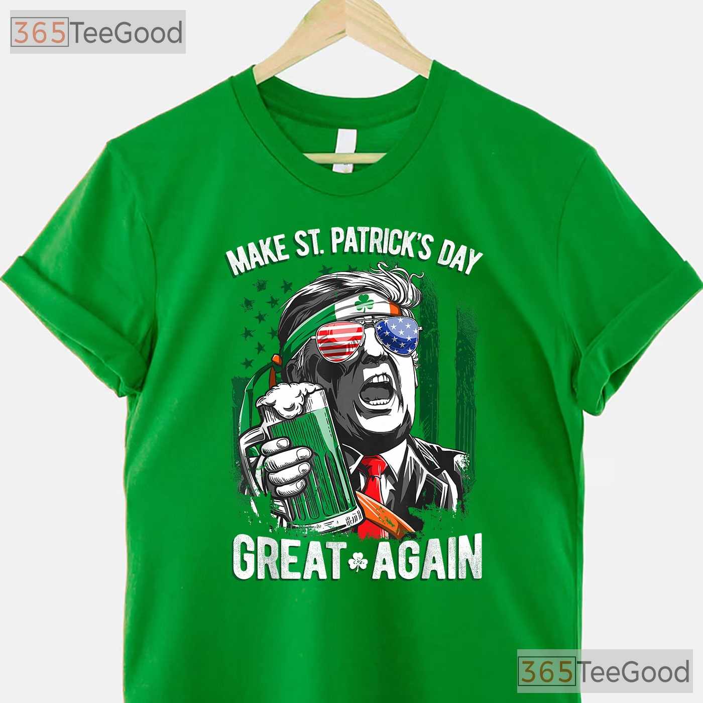 Make St Patricks Day Great Again Trump T-Shirt Funny Political Irish Gift