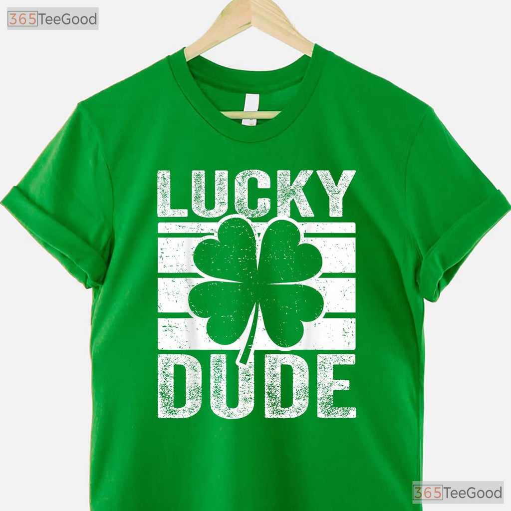 Funny Lucky Dude St Patricks Day T-Shirt Toddler Boys Kids Cool Irish Tee