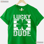 Funny Lucky Dude St Patricks Day T-Shirt Toddler Boys Kids Cool Irish Tee