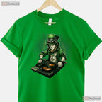 Irish Leprechaun DJ Turntable St Patricks Day T-Shirt Music Lover Club Tee