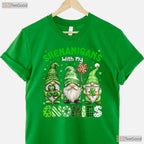 Shenanigans With My Gnomies St Patricks Day T-Shirt Leopard Plaid Women