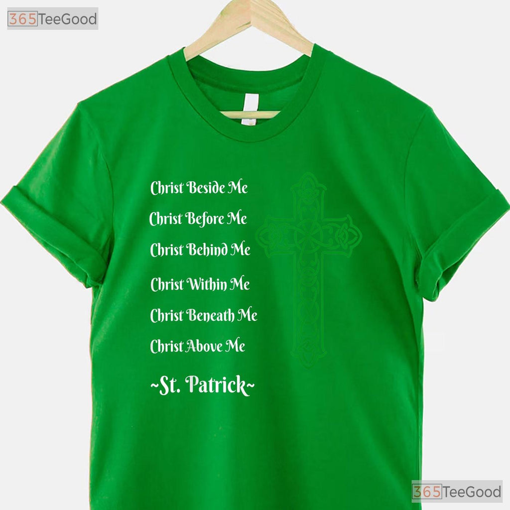 St Patricks Day Prayer T-Shirt Irish Christian Cross Religious Faith Gift