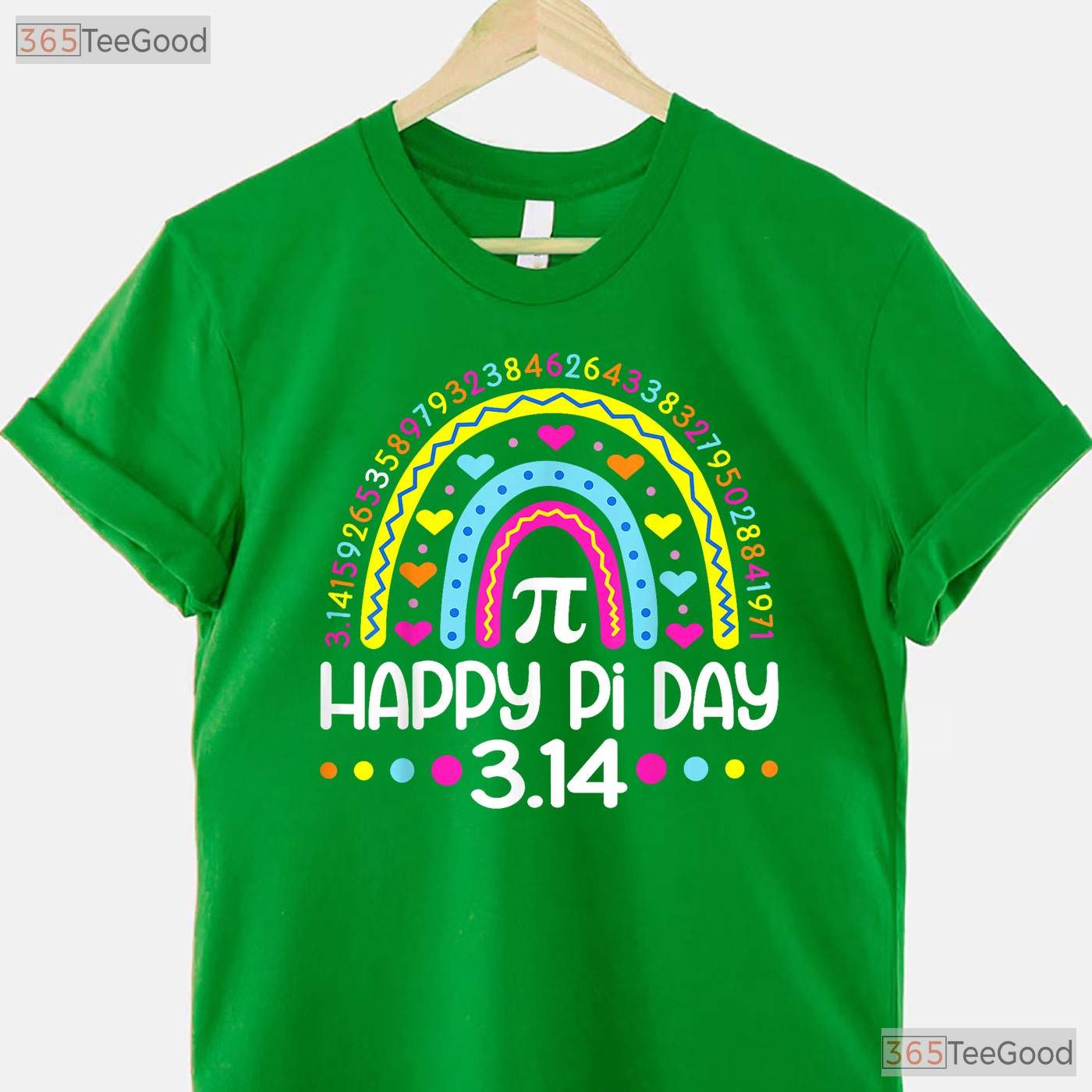 Happy Pi Day Rainbow 3 - 14 Number Math Teacher Women Girls Cute T-Shirt