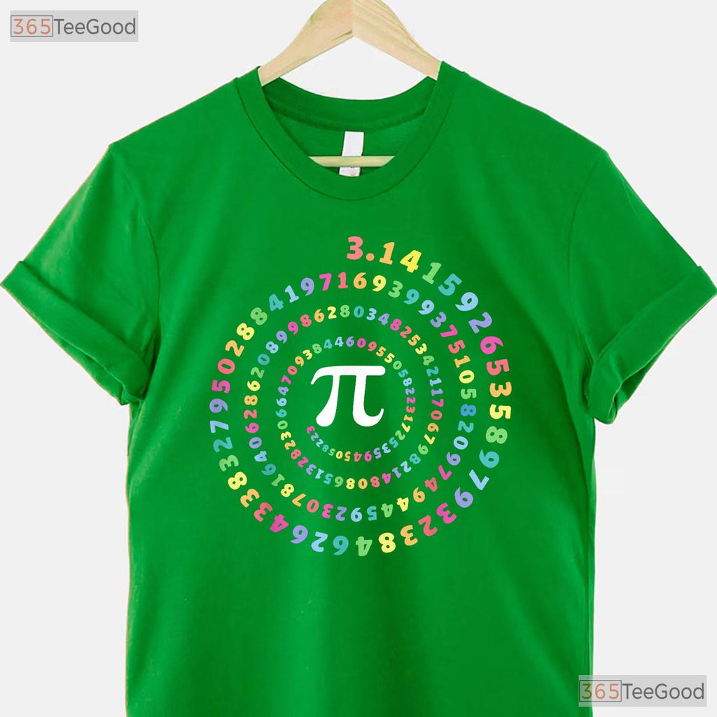 Pi Spiral Novelty Pi Day Tee T-Shirt 3 - 14 Number Math Geek Teacher Top