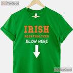 Dirty Irish Breathalyzer St Patricks Day T-Shirt Funny Adult Humor Blow Tee