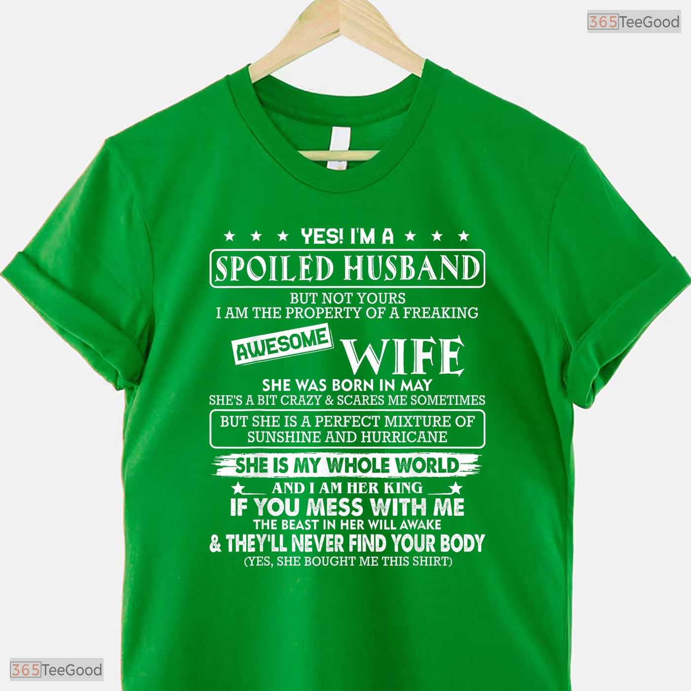 My Awesome Wife Was Born In May T-Shirt- Unique May Birthday Shirt Gift Idea
