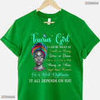 Fierce Black Queen Afro Woman Taurus Girl Zodiac May Birthday T-Shirt For Her