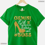 Fierce Gemini Girl Stepping Into My May Birthday Like A Boss High Heel T-Shirt