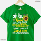 Gorgeous May Sunflower Girl Queen Born In May Spring Celebration Birthday T-Shirt