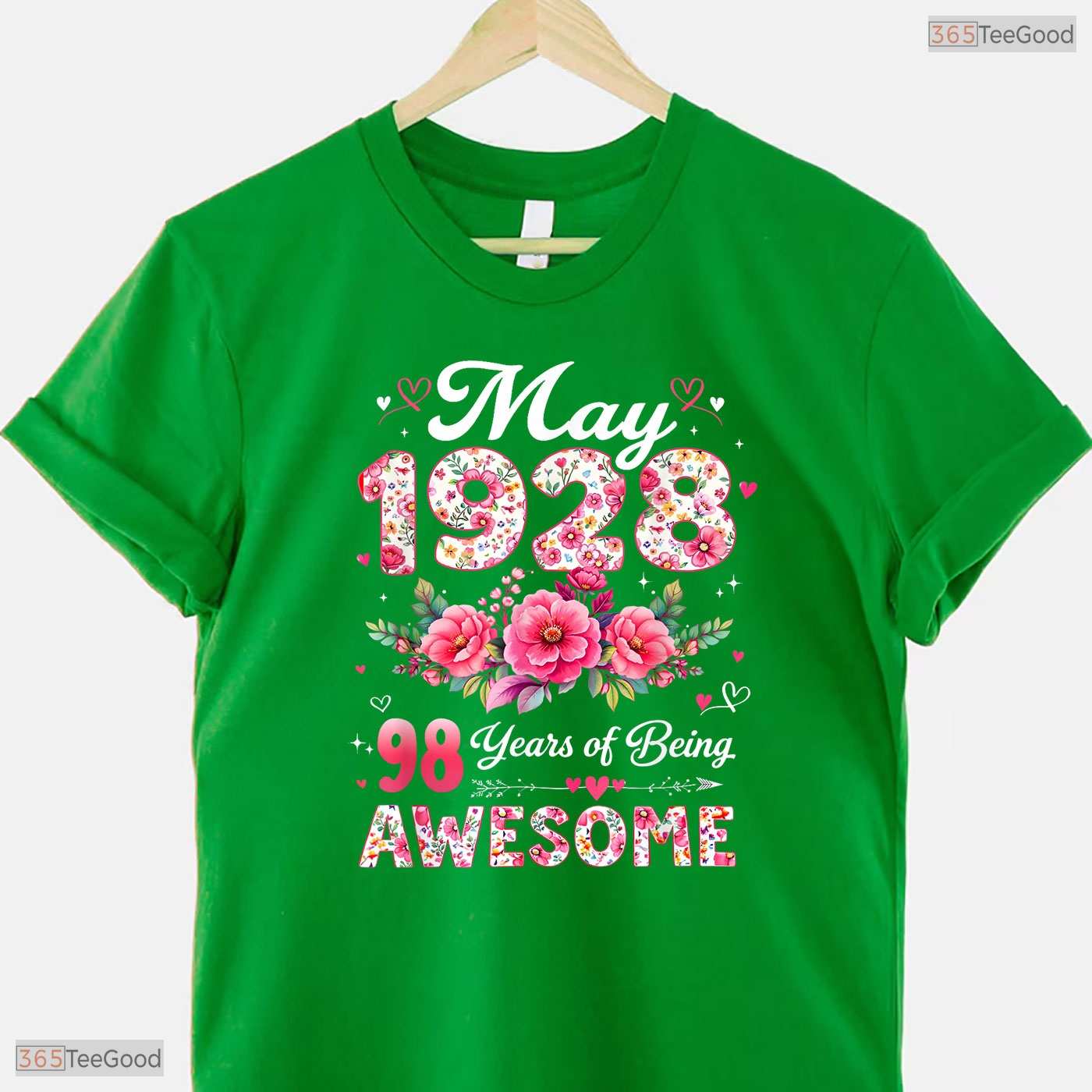 Vintage Floral Made In May 1928 98th May Birthday Celebration Shirt For Women