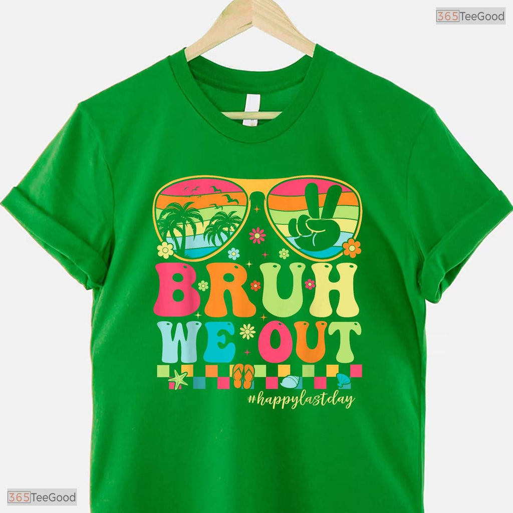 Funny Bruh We Out Teacher T-Shirt- Groovy Adult May Birthday Shirt Gift