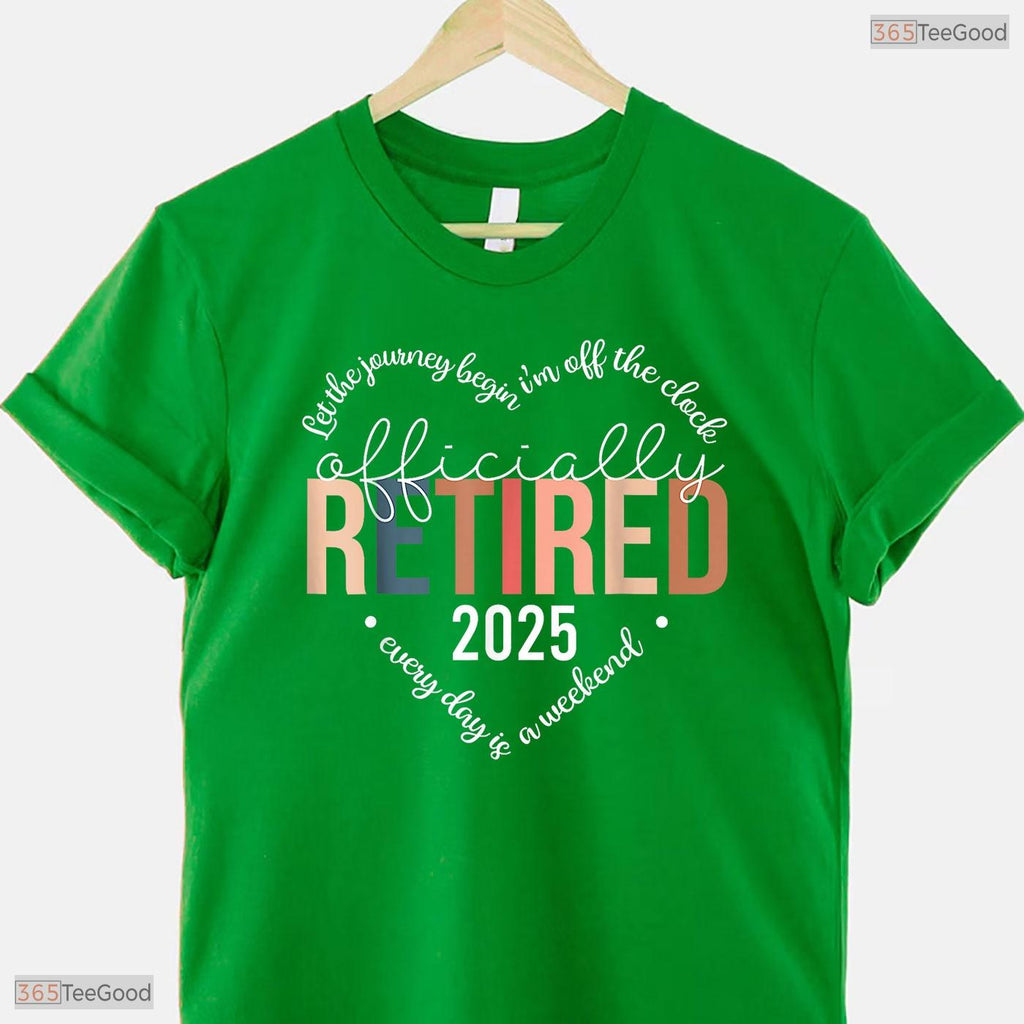 Officially Retired 2025 Heart Design T-Shirt- Women May Birthday Shirt Gift