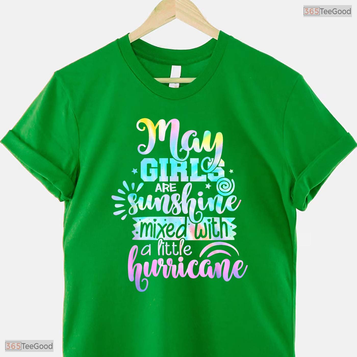 May Girls Are Sunshine Mixed With A Hurricane T-Shirt- May Birthday Shirt