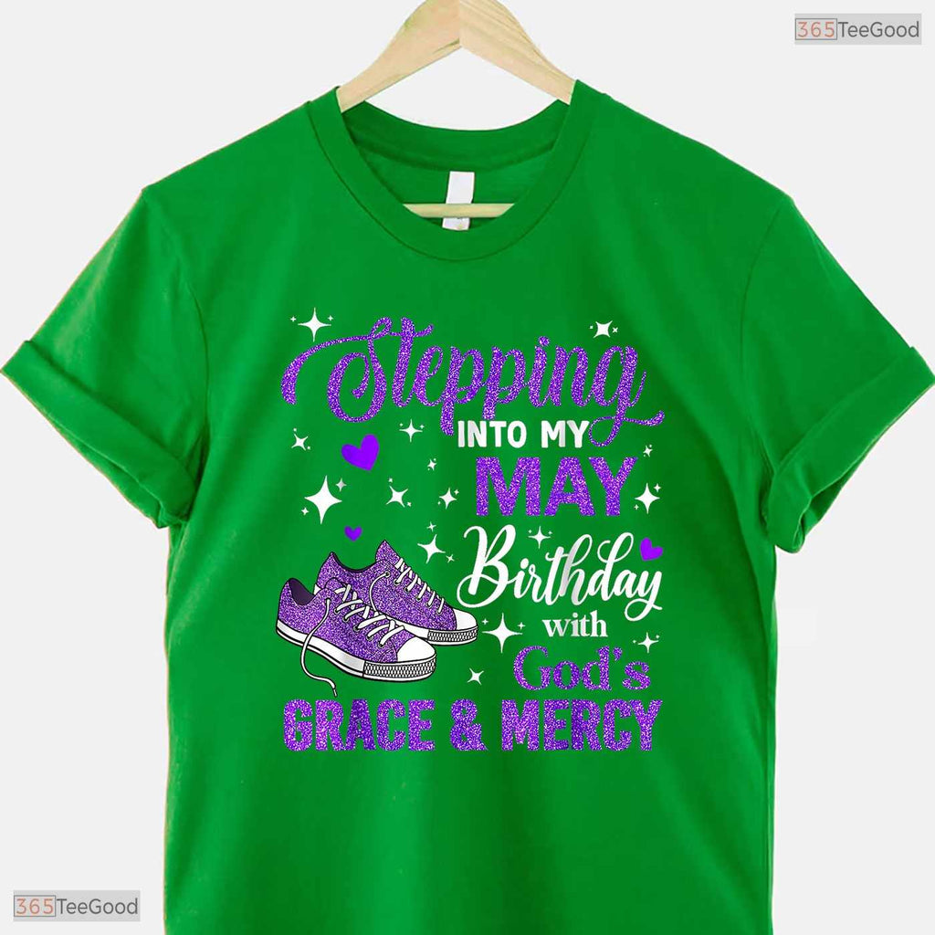 Inspirational God's Grace May Birthday T-Shirt- Women's Celebration Shirt Gift