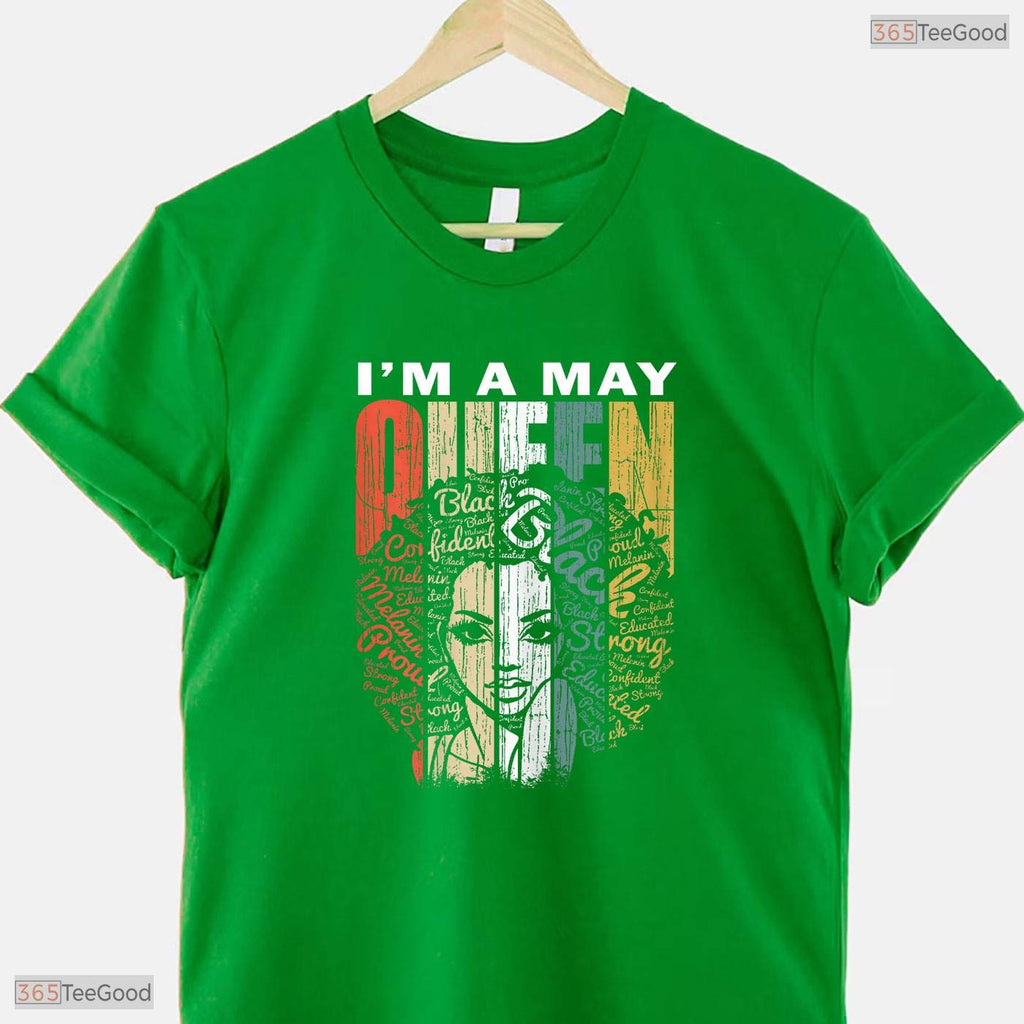 Women Queens Are Born In May T-Shirt- Unique May Birthday Celebration Apparel
