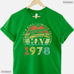 Limited Edition May 1978 T-Shirt- Best 48th May Birthday Celebration Apparel