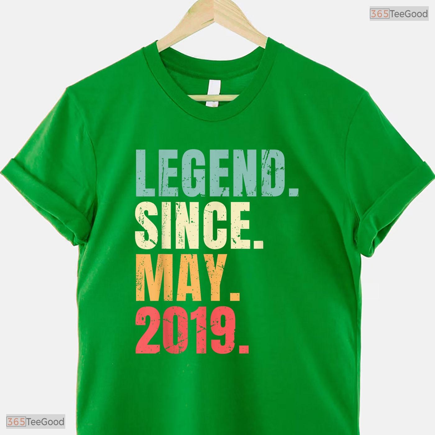 Retro Legend Since May 2019 T-Shirt- Unique May Birthday Celebration Apparel