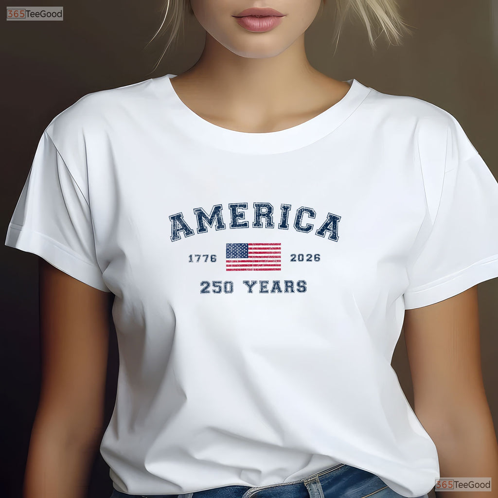 America 250 Years USA Flag July 4th Valentine T-Shirt Offshore Fishing Men