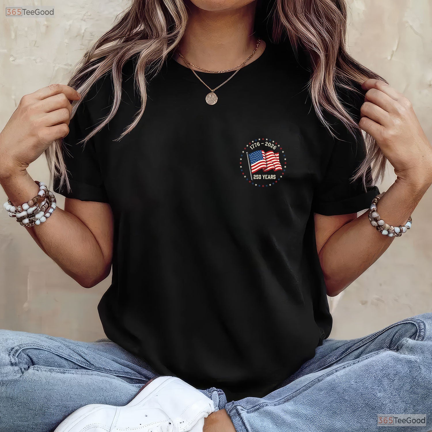 July 4th 250th Anniversary Front Back Valentine T-Shirt Catfish Fishing Men