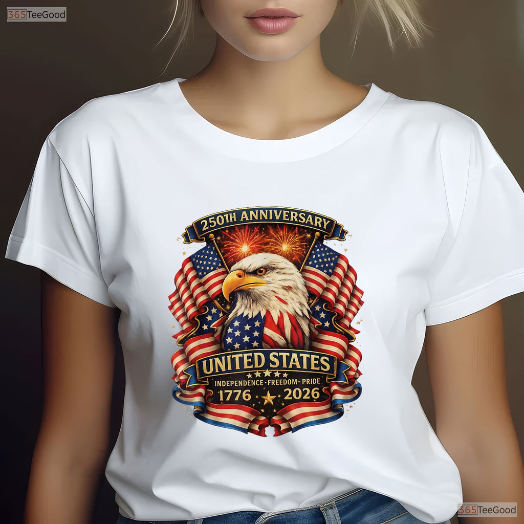 USA Independence 250th Patriotic Eagle Valentine T-Shirt For Bass Fishing