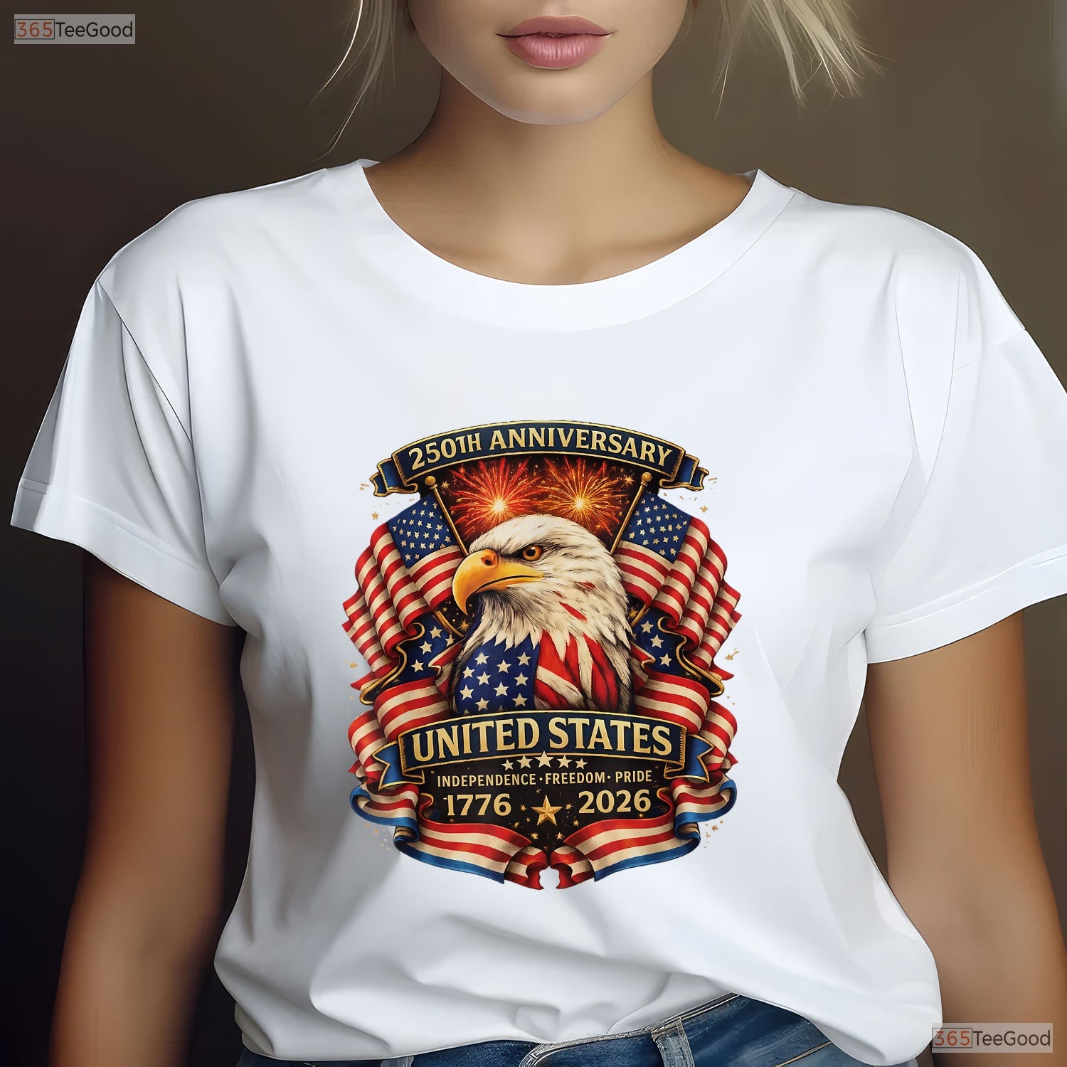 USA Independence 250th Patriotic Eagle Valentine T-Shirt For Bass Fishing