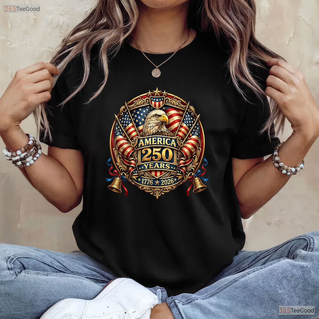 250 Years American Anniversary USA Flag Valentine T-Shirt Kayak Fishing Men