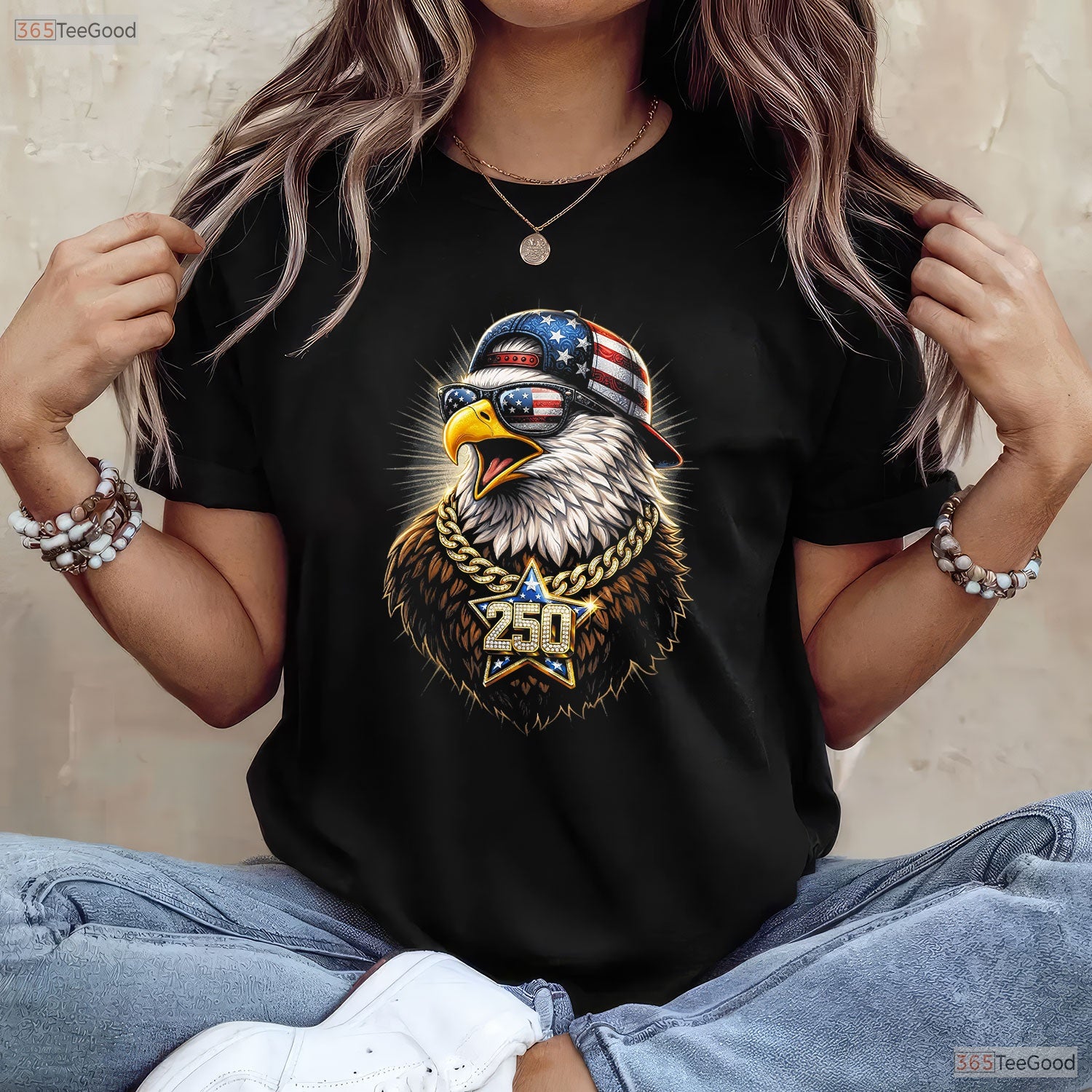 USA 250th Anniversary Funny Independence Valentine T-Shirt Trout Fishing Wear