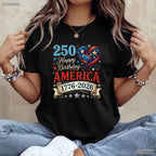 USA Hearts 1776 2026 250th Birthday Valentine T-Shirt Deep Sea Fishing Gear