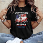 God Bless America 250 Years Christian Cross Valentine T-Shirt Carp Fishing
