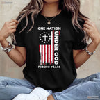 250 Year USA Flag Christian God Valentine T-Shirt- Trout Fishing Apparel Men