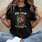 250th Anniversary USA Patriotic 4th July Valentine T-Shirt Catfish Fishing
