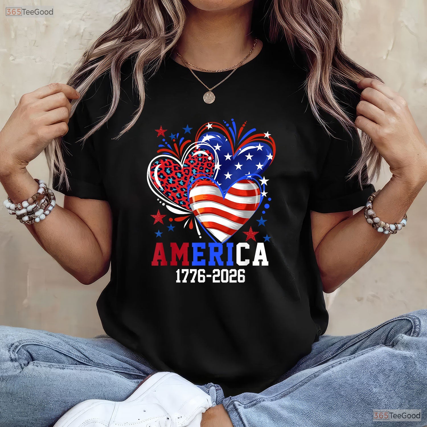 Flag Heart Leopard 1776 2026 250th Birthday Valentine T-Shirt Muskie Fishing