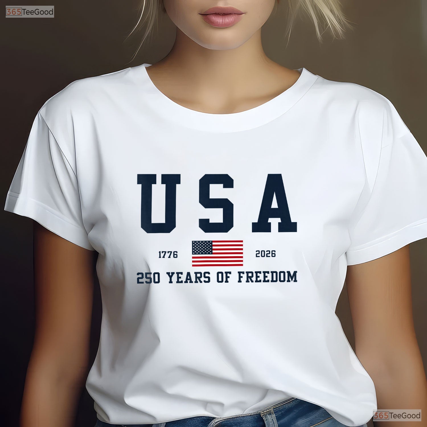 USA 250 Years of Freedom 1776 2026 Valentine T-Shirt Saltwater Fishing Gear
