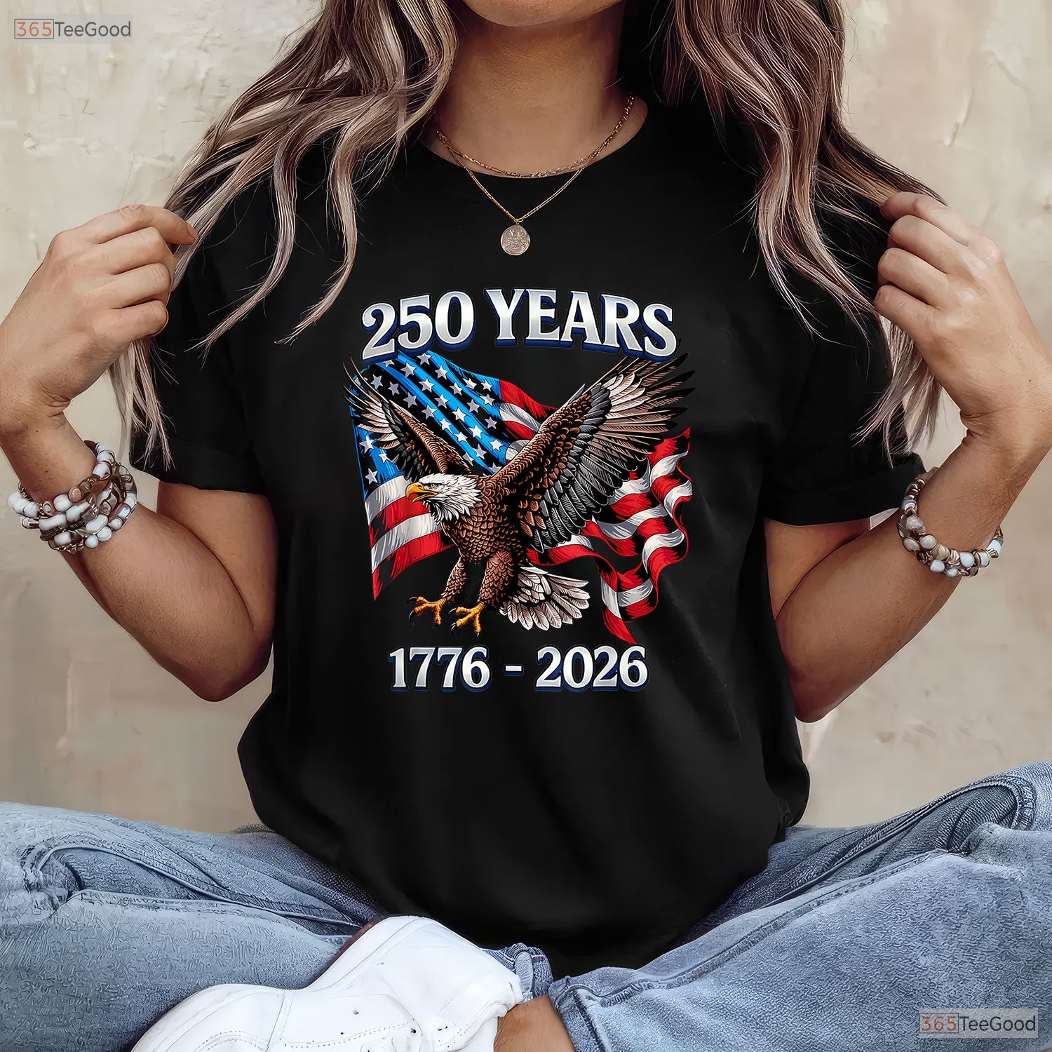 250 Years US Flag 4th of July Valentine T-Shirt Bass Fishing Gifts For Men